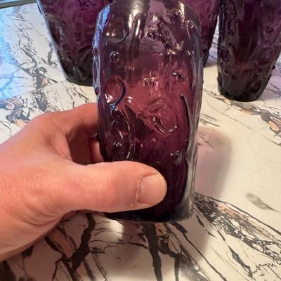 Art Glass Pitcher and Glass Set