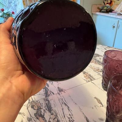 Art Glass Pitcher and Glass Set