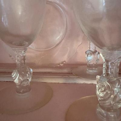 Heisey Glass Etched Rose Large Set