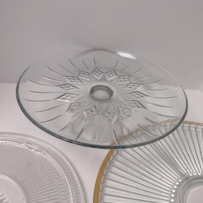 Glass Serve Ware- Platters and Cake Pedestal