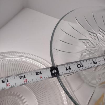 Glass Serve Ware- Platters and Cake Pedestal