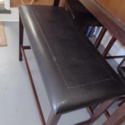 Tall Dining Table with Three Chairs and Bench Seat- Approx 48" x 36 1/2"