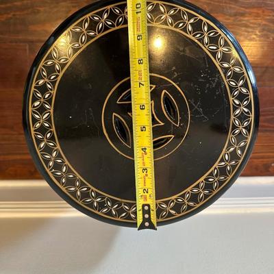 Black Lacquer Ceramic Barrel Garden Stool