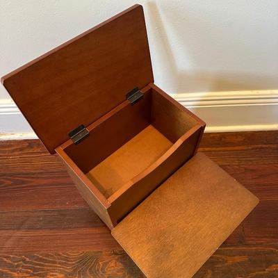Wooden Two-Step Stool with Lift-Top Storage