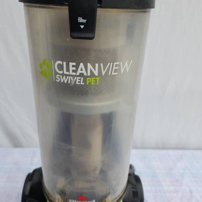 Sale Photo Thumbnail #104: Bissell CleanView Swivel Pet Upright Vacuum Cleaner designed for pet owners. Features a swivel steering mechanism for easy maneuverability, a large dirt cup, a multi-cyclonic suction system, and a specialized pet hair tool. Includes a washable filter and 