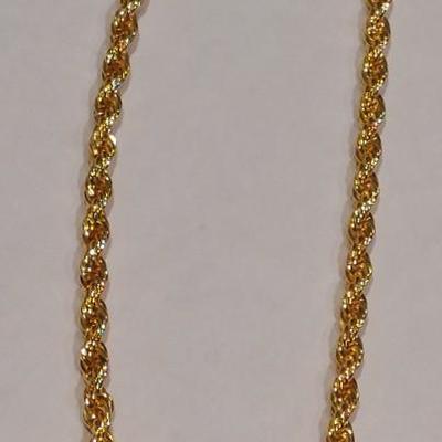 Solid 14k Yellow Gold Filled Rope Chain Necklace (6 mm, 36 inch)