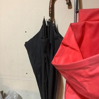 Sale Photo Thumbnail #465: You get this nice cart, a black and wood umbrella, and a vintage hand saw.