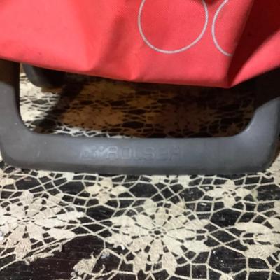 Sale Photo Thumbnail #464: You get this nice cart, a black and wood umbrella, and a vintage hand saw.