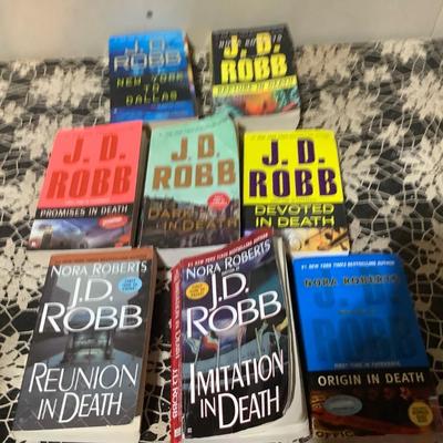 Sale Photo Thumbnail #468: JD Robb book lot 8 books.