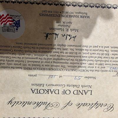 Sale Photo Thumbnail #403: Very nice Land of Dakota scenic picture signed and certified. Great piece art.