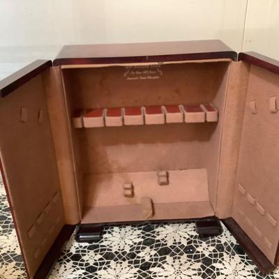 Sale Photo Thumbnail #491: Unusual vertical Johnson Brothers wood silverware box.