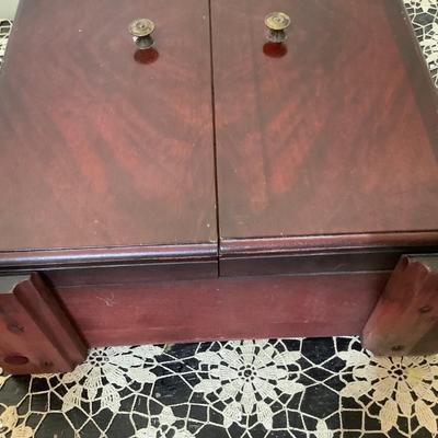 Sale Photo Thumbnail #494: Unusual vertical Johnson Brothers wood silverware box.