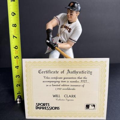 Will Clark Autographed Figurine #0927/1990