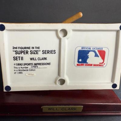 Will Clark Autographed Figurine #0927/1990
