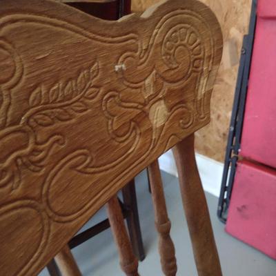 Wooden Dining Table and Four Chairs- Approx 47" in Diameter