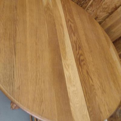 Wooden Dining Table and Four Chairs- Approx 47" in Diameter