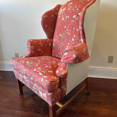 Upholstered Wingback Armchair