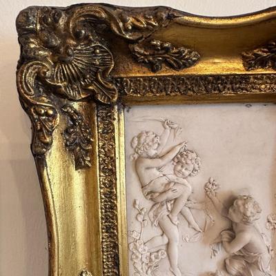 Pair of Cast Marble Figural Bas-Relief Plaques