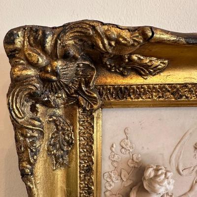 Pair of Cast Marble Figural Bas-Relief Plaques