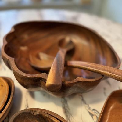Wood Salad Bowl Set and Cheese Server