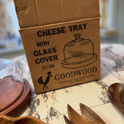 Wood Salad Bowl Set and Cheese Server