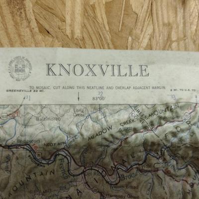 Vintage Knoxville Relief Map- Approx 19 1/4" x 31 3/8