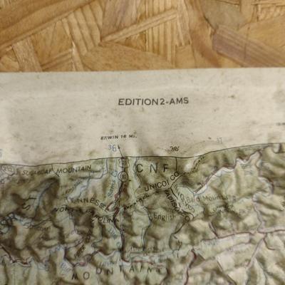 Vintage Knoxville Relief Map- Approx 19 1/4" x 31 3/8