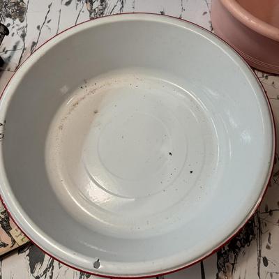 Vintage Wash Pans, Fry Cutter and Manuals