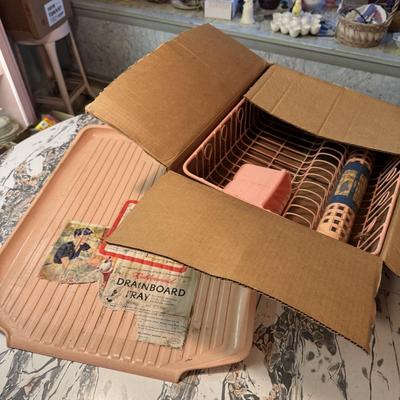 Super Vintage Pink Dish Drainer and Matt