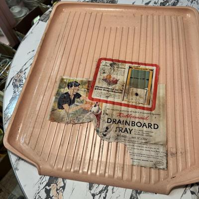 Super Vintage Pink Dish Drainer and Matt