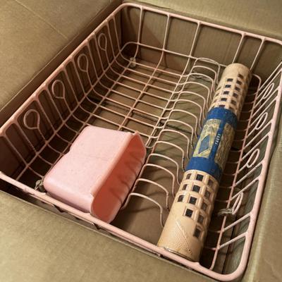 Super Vintage Pink Dish Drainer and Matt