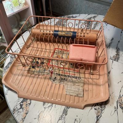 Super Vintage Pink Dish Drainer and Matt