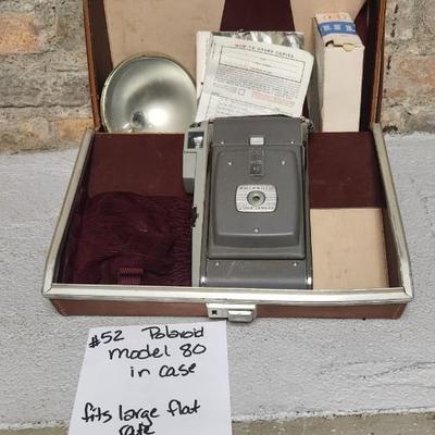 Sale Photo Thumbnail #515: Polaroid Model 80 in case with book, flash and bulbs. Fits large flat rate box