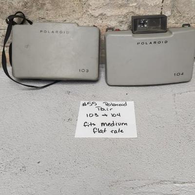 Sale Photo Thumbnail #540: Pair of Polaroid Land Cameras 103 and 104. Fits medium flat rate box