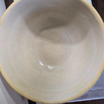 Sale Photo Thumbnail #15: Really nice vintage Ruckels Stoneware bowl.. It's big!  measures 12.5" wide 6.5" tall.  Nice condition.