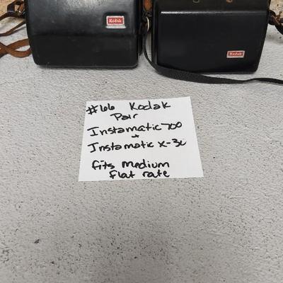 Sale Photo Thumbnail #636: Pair of Kodak Instamatic cameras. One 700 in case and one x-30 in case. The 700 has film in it. Fits medium flat rate box