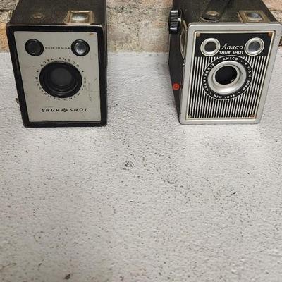 Sale Photo Thumbnail #650: 3 Ansco cameras. Fits medium flat rate box