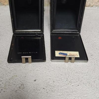 Sale Photo Thumbnail #654: 3 Ansco cameras. Fits medium flat rate box