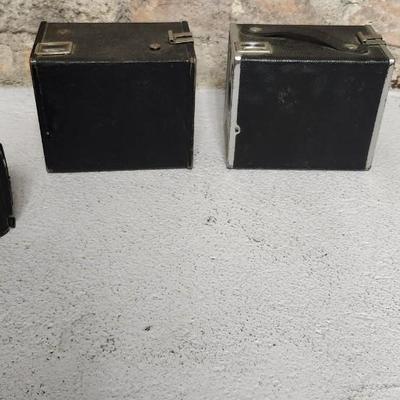 Sale Photo Thumbnail #651: 3 Ansco cameras. Fits medium flat rate box