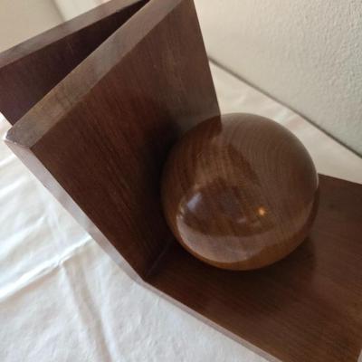 Sale Photo Thumbnail #63: Very nice heavy solid wood vintage bookends