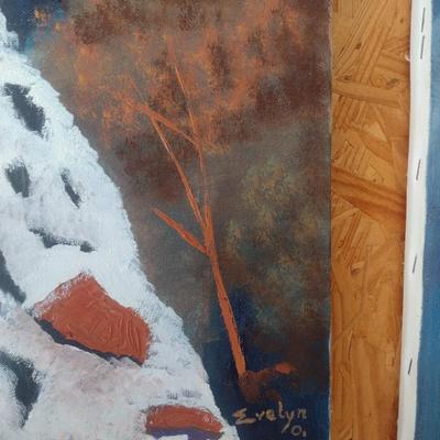 Original Art on Canvas Water Fall by Evelyn O. King