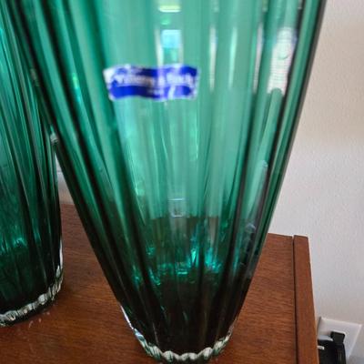 Sale Photo Thumbnail #66: Beautiful Emerald Green Matching vases by Villeroy and Boch
No chips or cracks