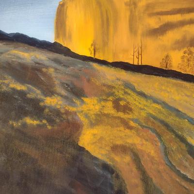 Original Art on Canvas Western Mountains by Evelyn O. King