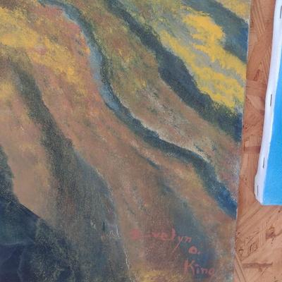 Original Art on Canvas Western Mountains by Evelyn O. King
