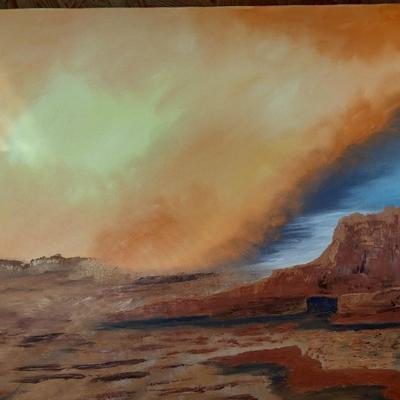 Original Art on Canvas Western Sky by Evelyn O. King