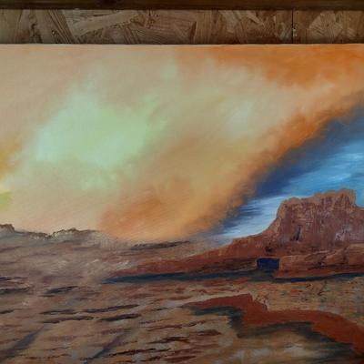 Original Art on Canvas Western Sky by Evelyn O. King
