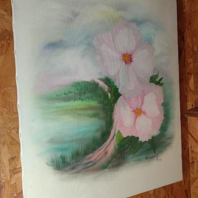 Original Art on Canvas Dogwoods by Evelyn O. King