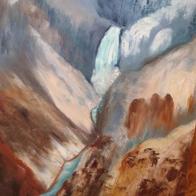 Original Art on Canvas Yosemite Falls by Evelyn O. King