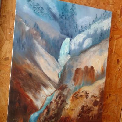 Original Art on Canvas Yosemite Falls by Evelyn O. King