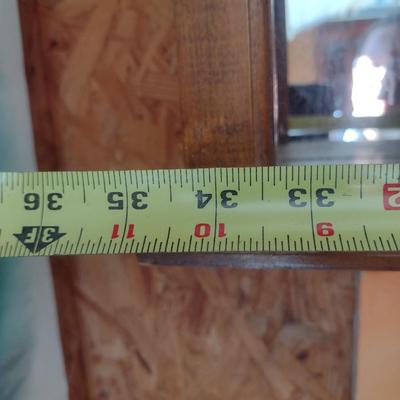 Vintage Wood Finish Multi-Shelf Wall Curio Display Cabinet